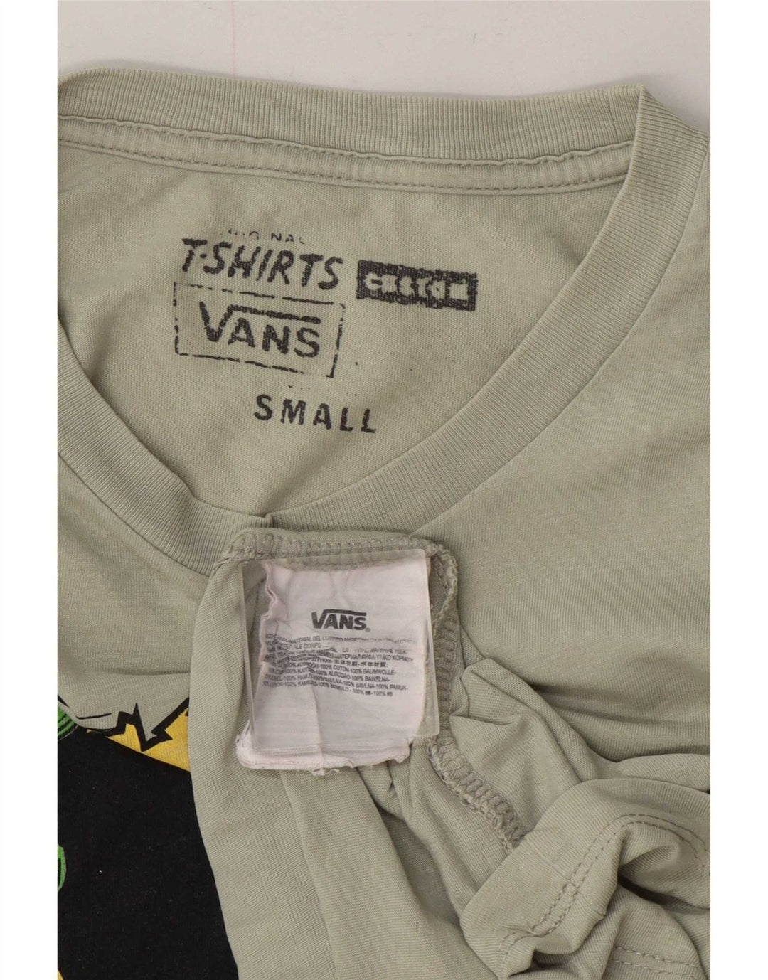 Мужская футболка с рисунком Vans, маленький серый хлопок