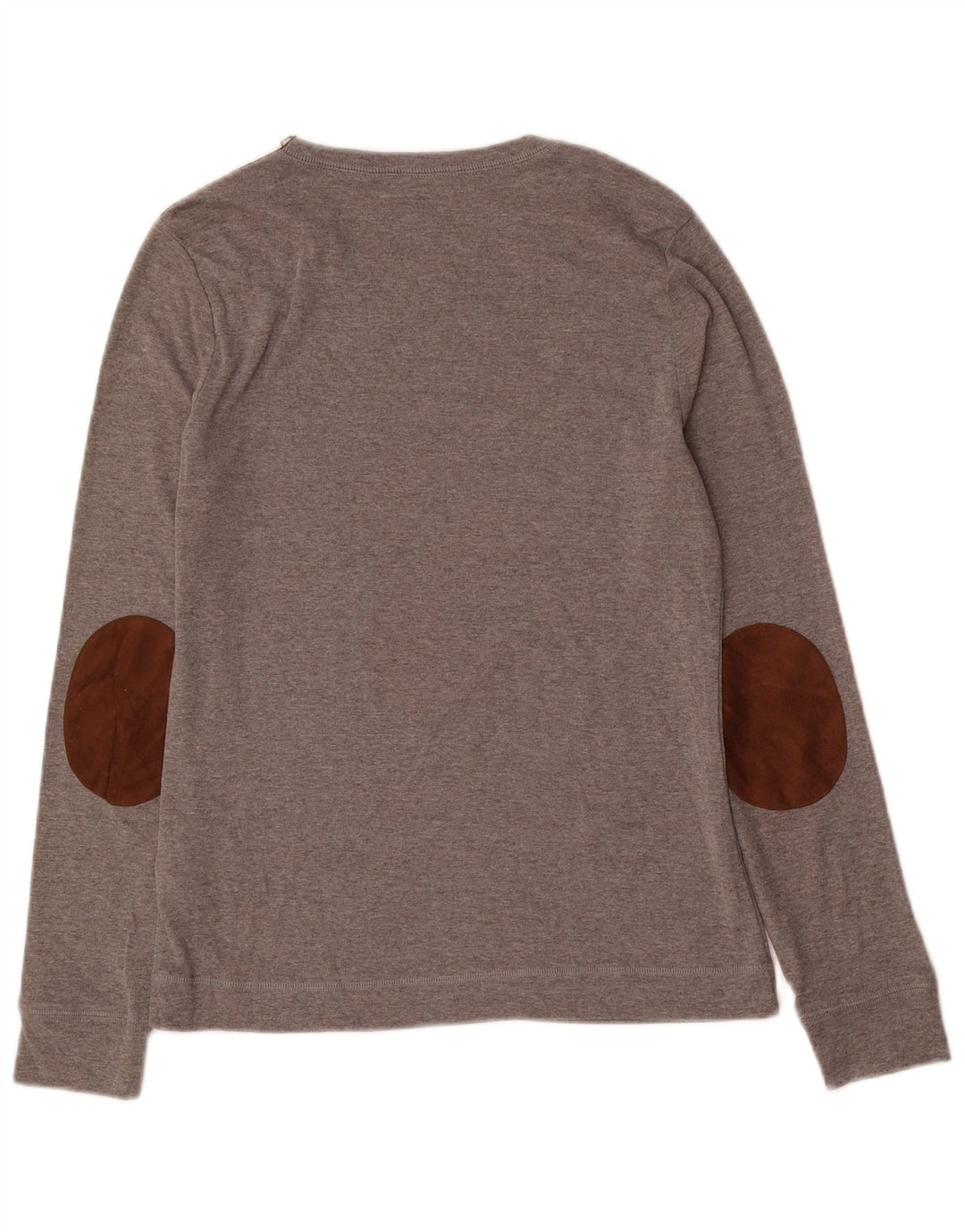 RALPH LAUREN Женский топ с длинным рукавом UK 14, большой серый хлопок