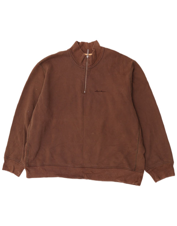 Мужской свитшот с воротником на молнии Eddie Bauer 2XL, коричневый хлопок