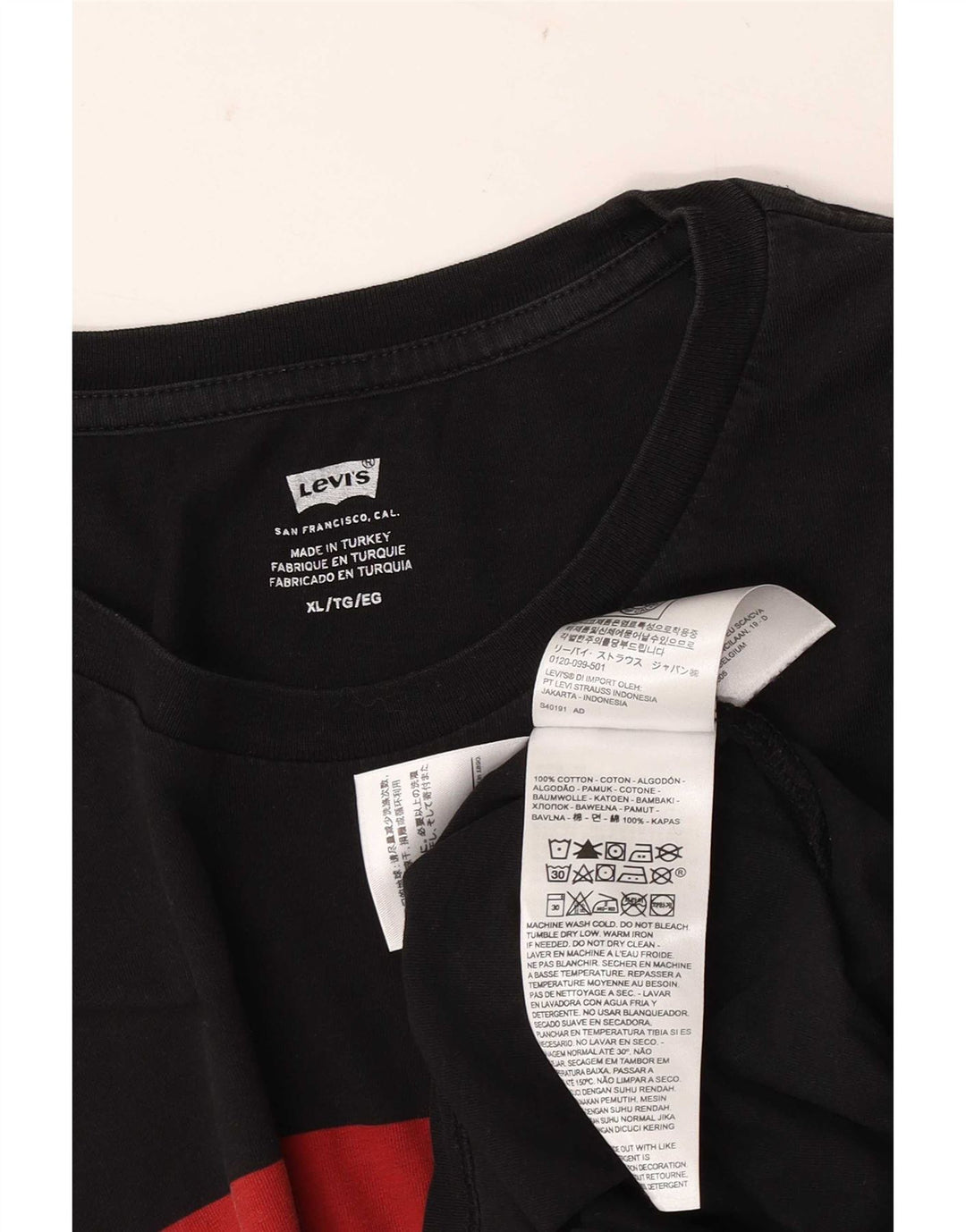 Мужская футболка с рисунком Levi's, верх XL, черный хлопок