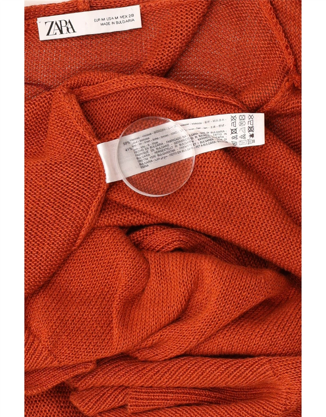 Женский удлиненный открытый кардиган Zara UK 14, средний коричневый вискоза