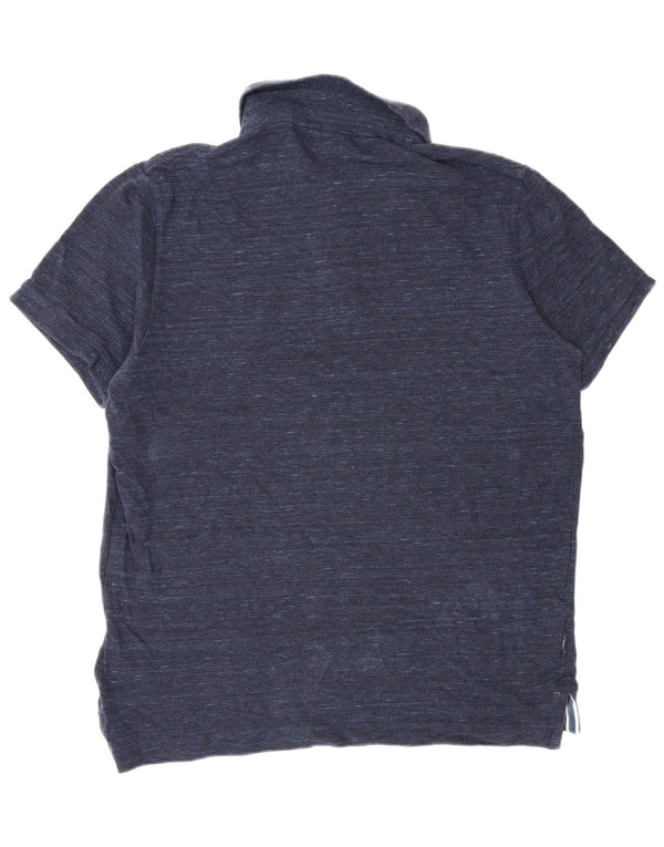 Мужская рубашка-поло Superdry 2XL, темно-синяя, хлопковая в крапинку