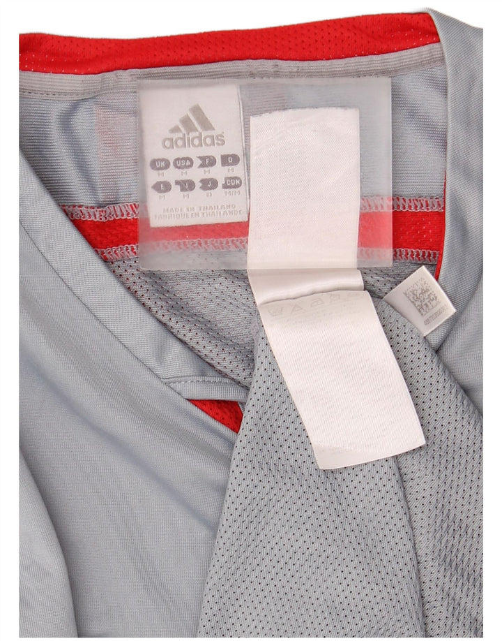 Мужская футболка Adidas Climacool, верх среднего серого цвета, полиэстер с цветными блоками