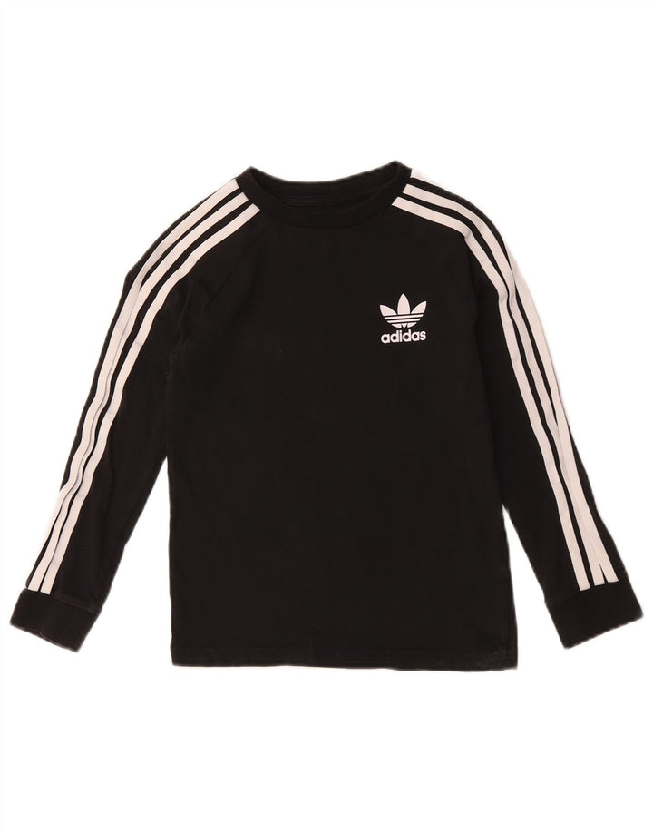 Adidas Топ с длинным рукавом для мальчиков 7-8 лет, черный хлопок