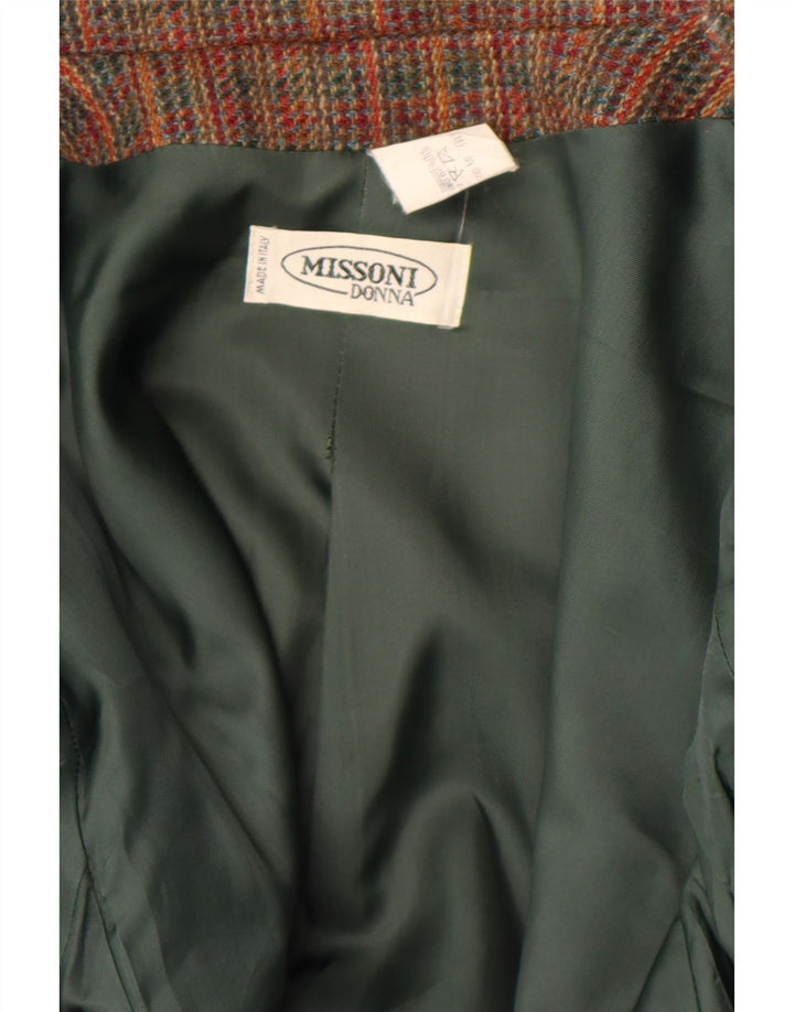 Женский пиджак Missoni UK 12, классический классический в разноцветную полоску среднего размера