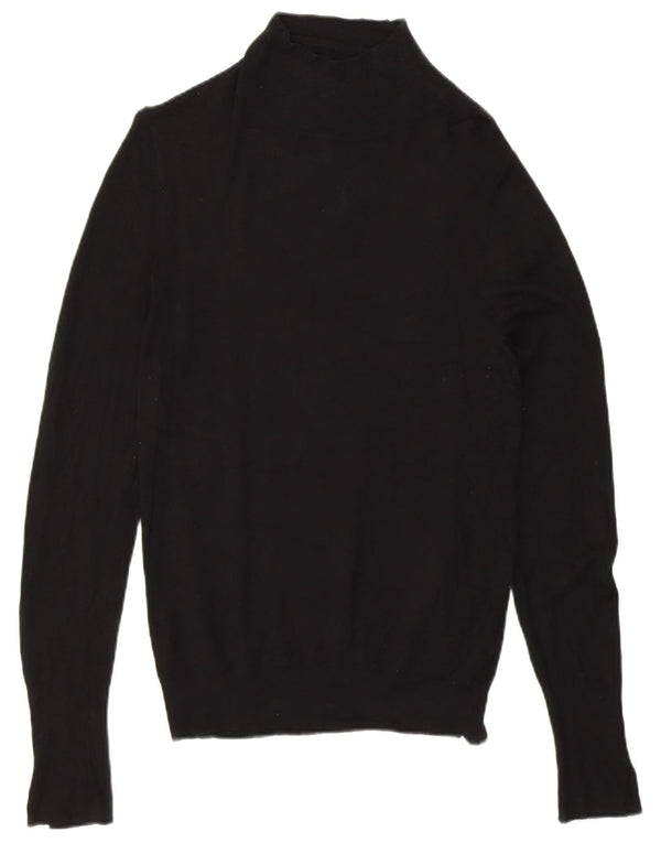 Женский джемпер с высоким воротником Zara UK 14, средний черный из вискозы