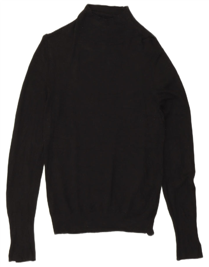 Женский джемпер с высоким воротником Zara UK 14, средний черный из вискозы