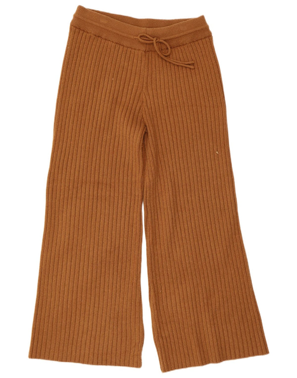 Женские трикотажные широкие спортивные брюки Zara UK 16, большие, коричневые, акриловые