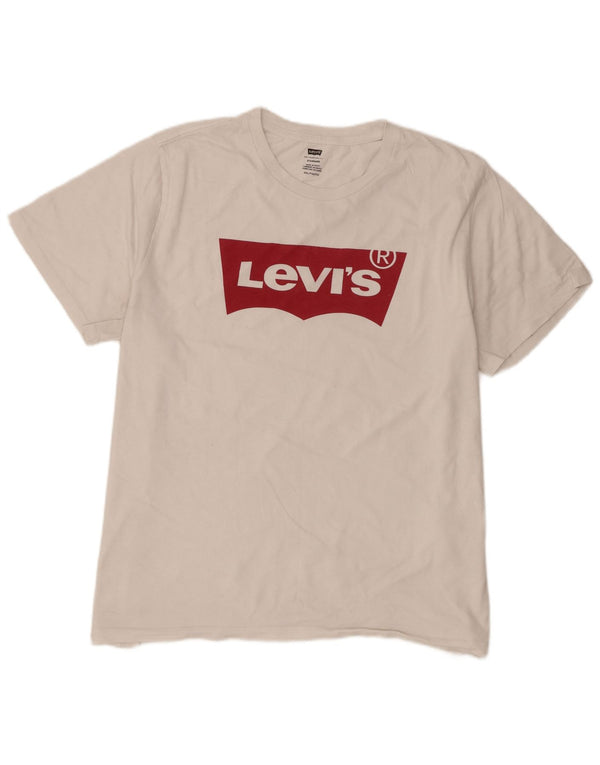 Мужская футболка стандартного кроя Levi's с рисунком, топ 2XL, белый хлопок