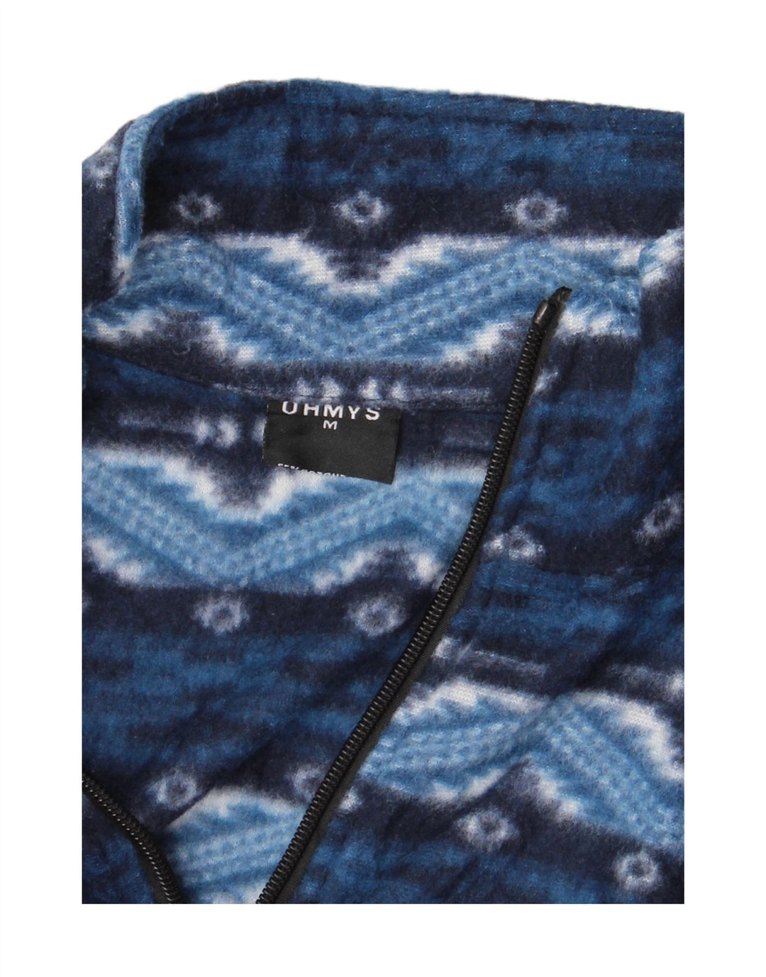 Мужская флисовая куртка VINTAGE UK 38 средний синий хлопок Fair Isle