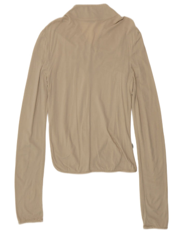 Женские кроссовки Nike Dri Fit с длинным рукавом UK 8/10, маленькие бежевые