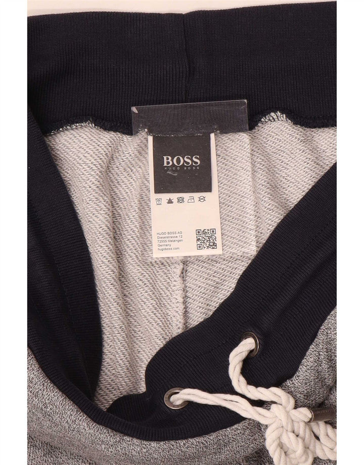 Мужские спортивные брюки Hugo Boss Брюки джоггеры среднего серого цвета с цветными блоками