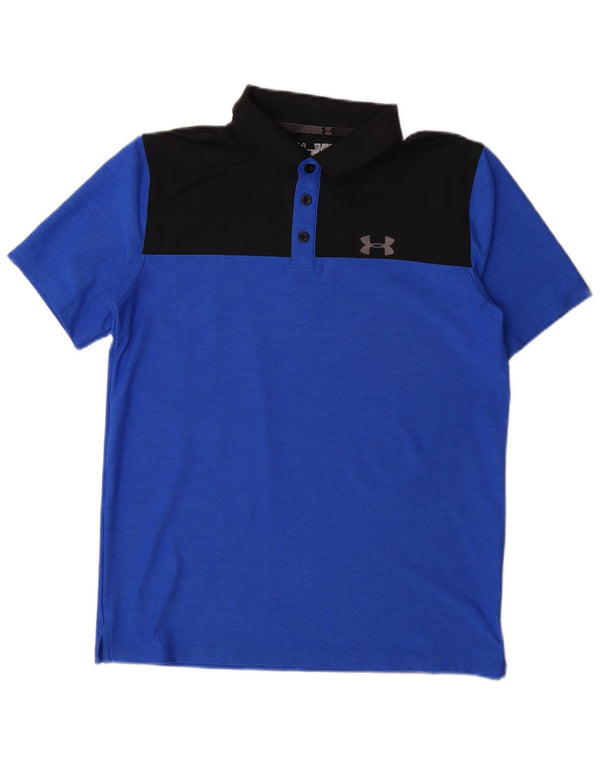 Рубашка-поло Under Armour для мальчиков Heat Gear 13–14 лет, XL, с синими цветными блоками