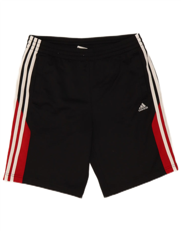 ADIDAS Boys Sport Shorts 15-16 Years Black Colourblock Polyester