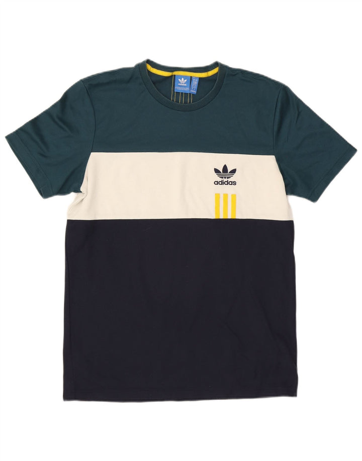 Мужская футболка Adidas Top Medium разноцветная из хлопка с цветными блоками