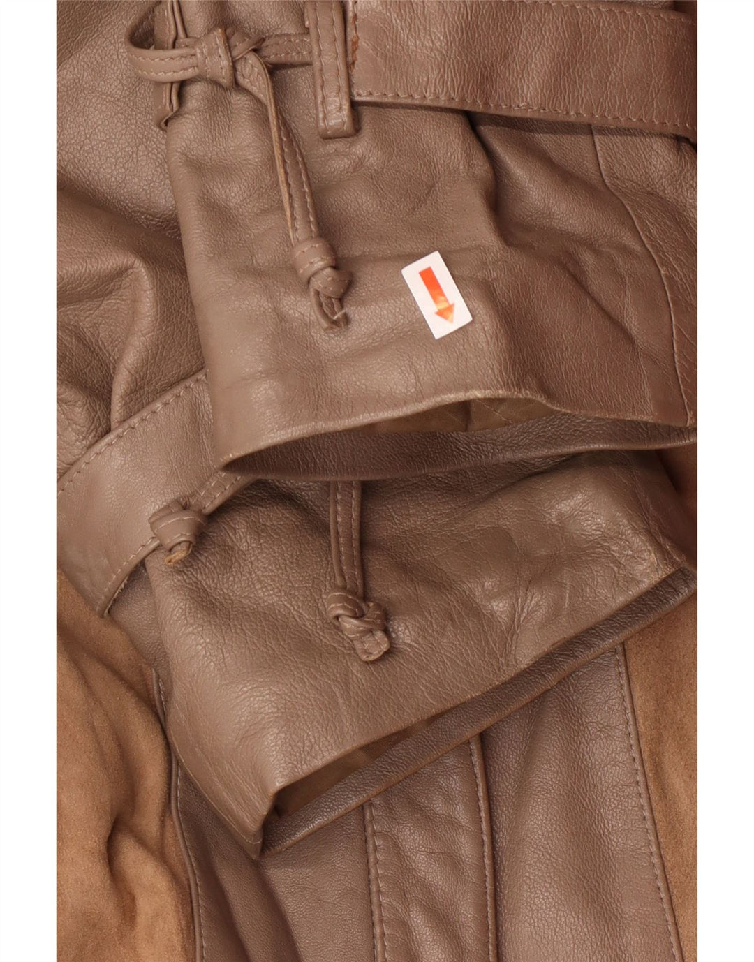 Norma Женское кожаное пальто свободного кроя UK 14 Classic в коричневую полоску среднего размера