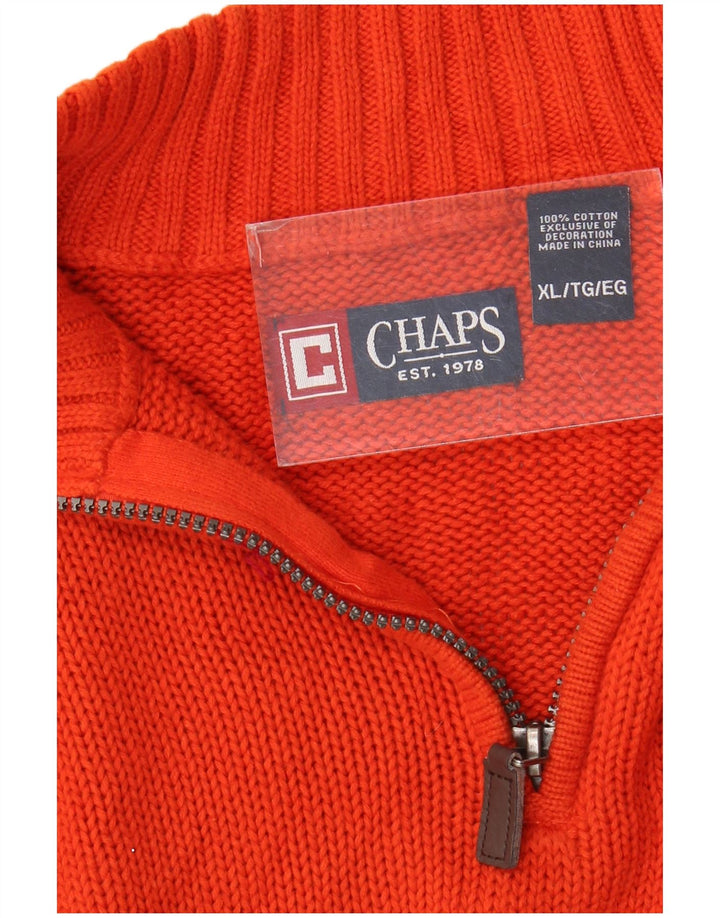 Мужской свитер CHAPS с воротником на молнии XL, оранжевый хлопок