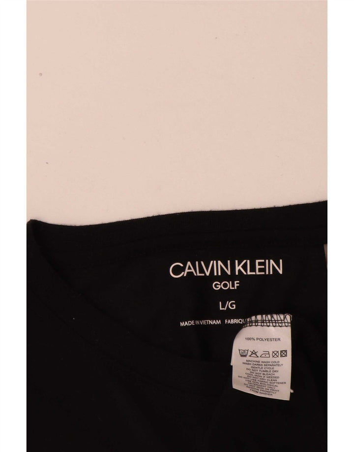 Мужская футболка для гольфа Calvin Klein, большой черный полиэстер