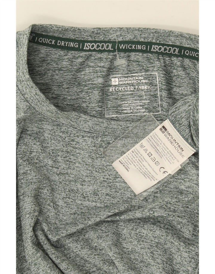 MOUNTAIN WAREHOUSE Мужская футболка из полиэстера маленького размера зеленого цвета с крапинками