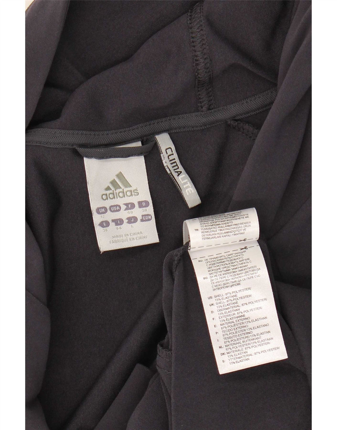 Женский свитер с капюшоном Adidas на молнии с графическим рисунком UK 12, средний темно-синий, полиэстер