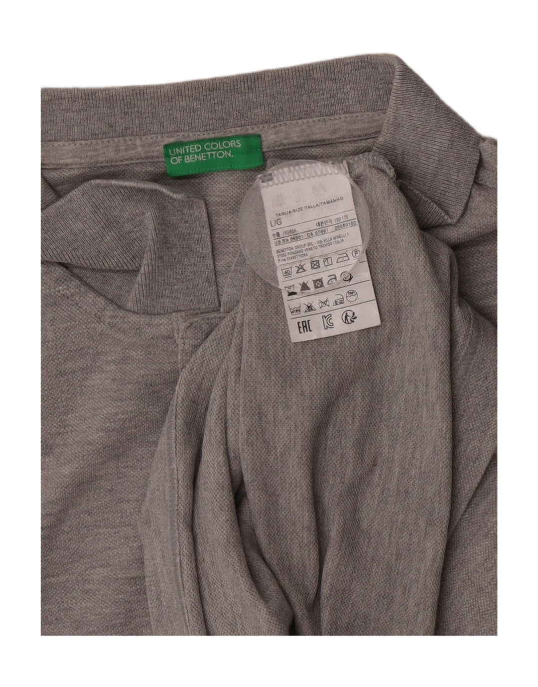 Мужская рубашка поло Benetton, большая серая, хлопок