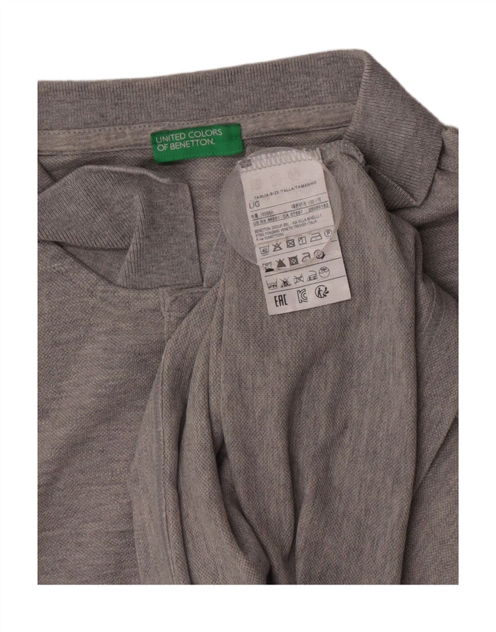 Мужская рубашка поло Benetton, большая серая, хлопок