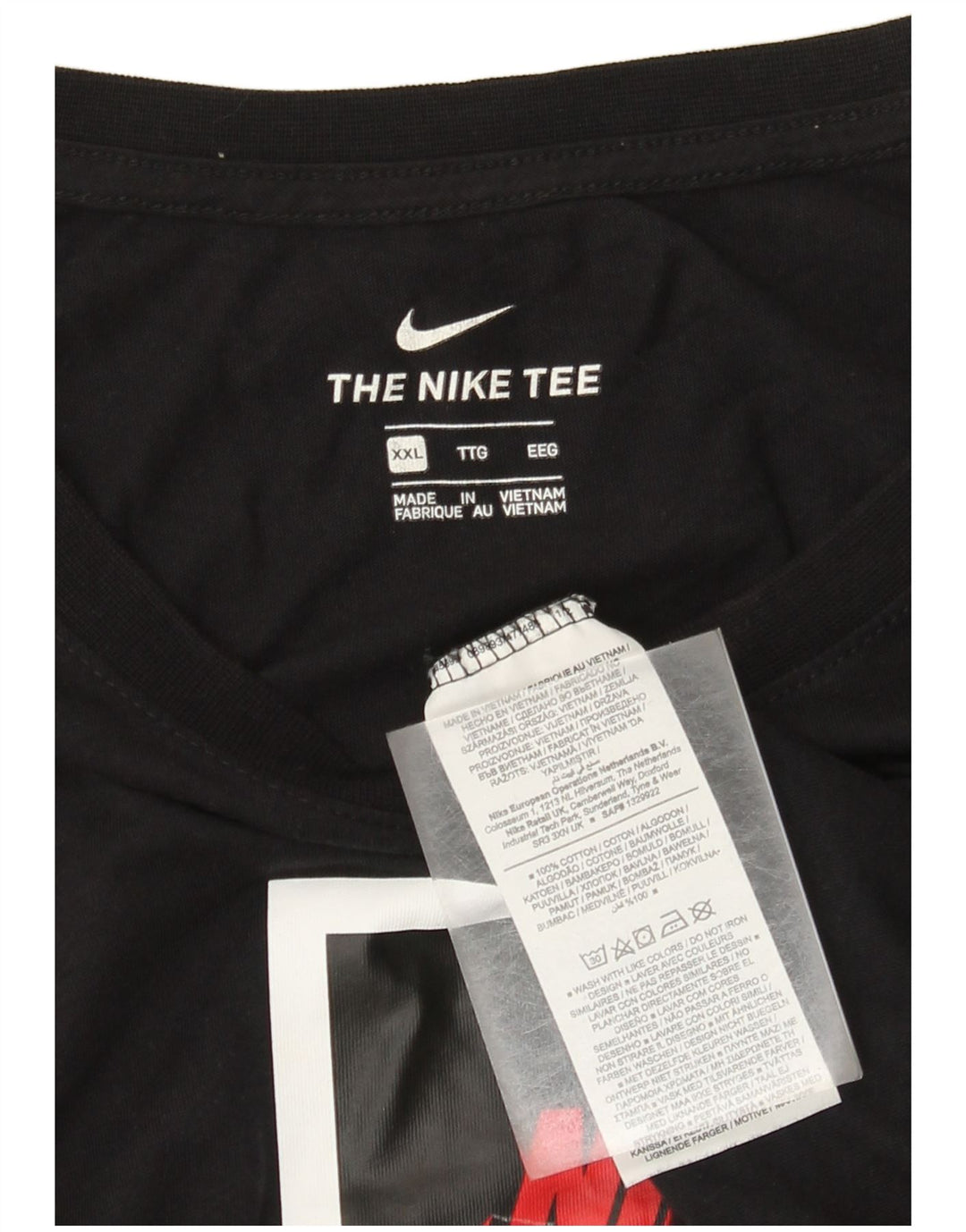 Мужская футболка с рисунком Nike Top 2XL, черный хлопок