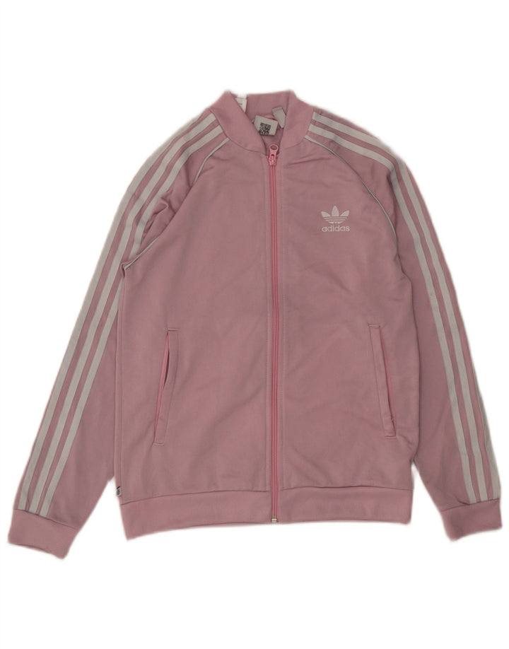Спортивный костюм Adidas для девочек, верхняя куртка 11-12 лет, розовый полиэстер