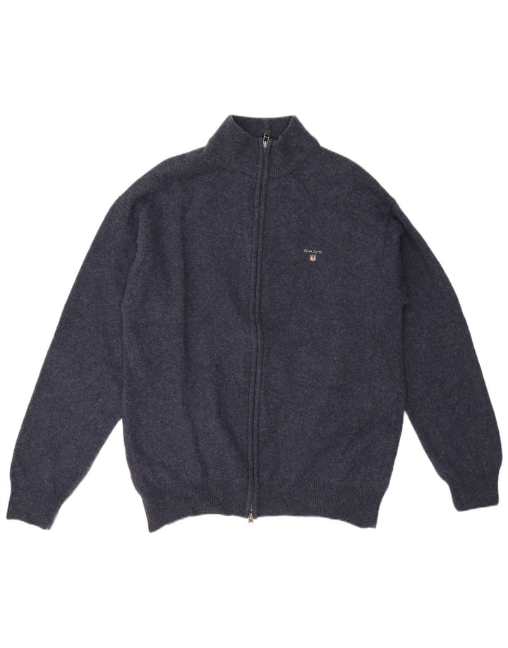 Мужской кардиган Gant XL, темно-синий из овечьей шерсти