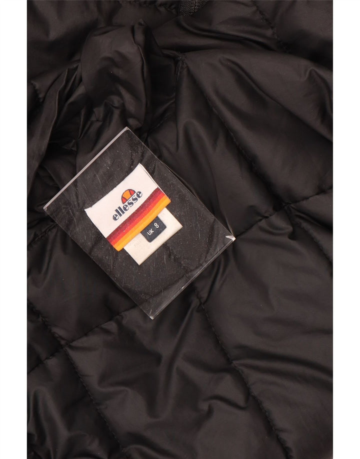 Женская двусторонняя стеганая куртка оверсайз с капюшоном Ellesse UK 8, маленькая черная