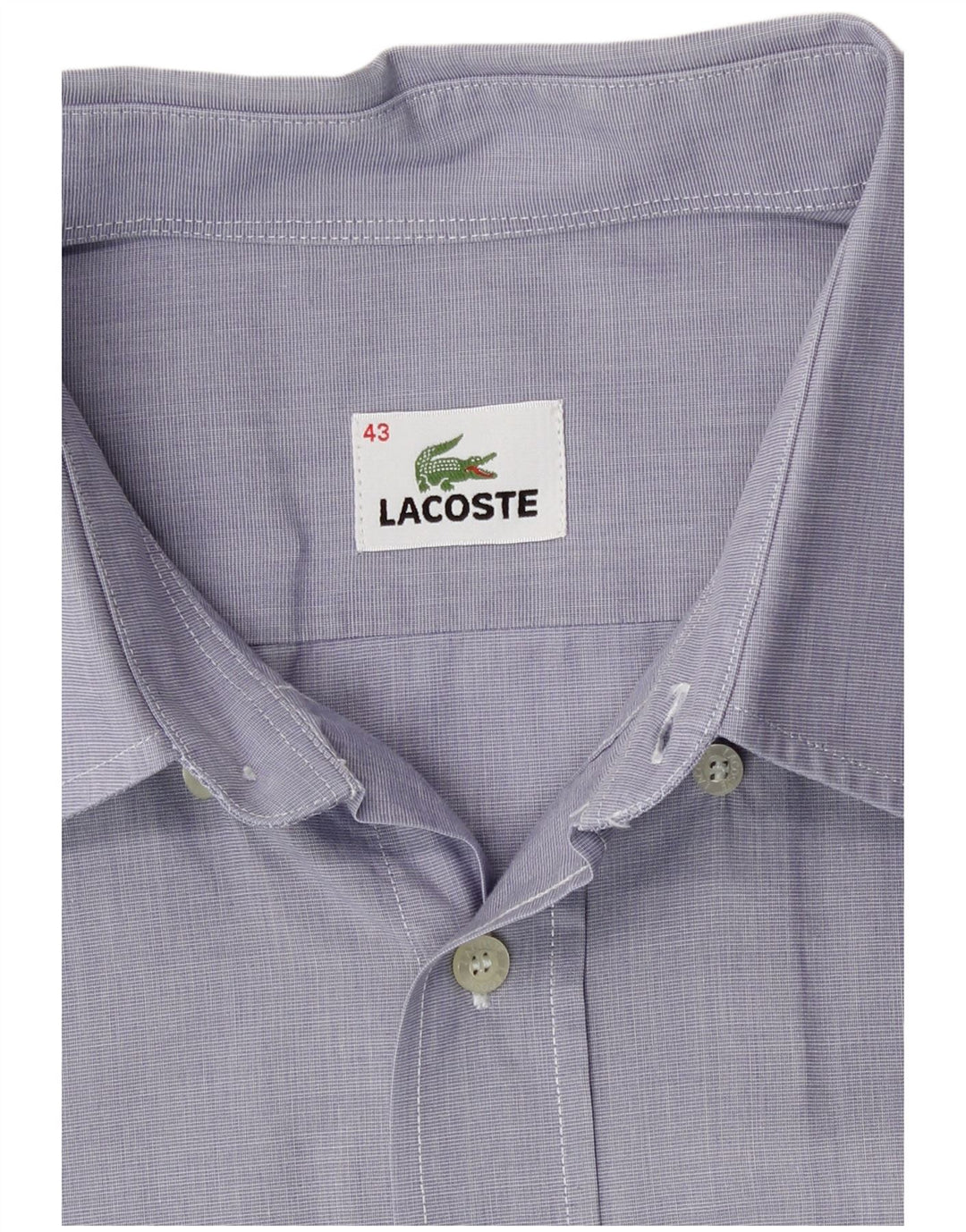 Мужская рубашка с коротким рукавом Lacoste, размер 43, большая синяя, хлопок