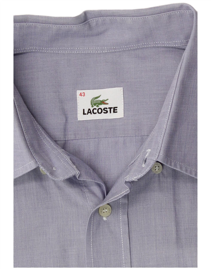 Мужская рубашка с коротким рукавом Lacoste, размер 43, большая синяя, хлопок