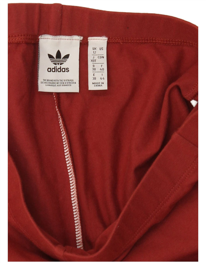 Женские леггинсы Adidas с рисунком UK 12, средний бордовый