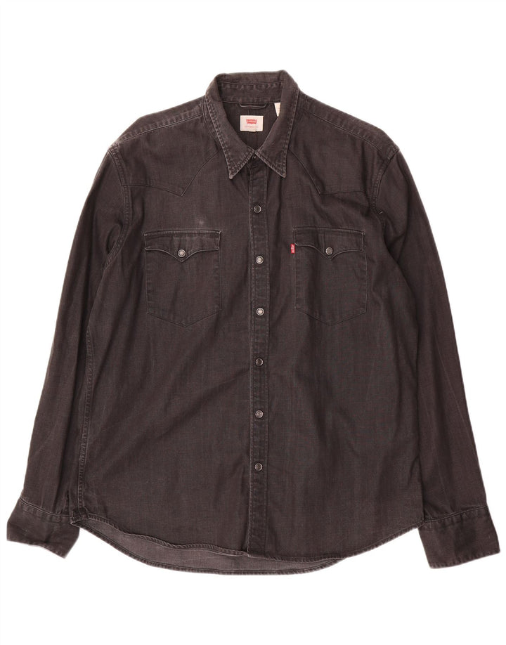Мужская джинсовая рубашка Levi's XL, черный хлопок