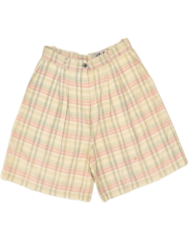 VINTAGE Womens Casual Shorts IT 44 Medium W28 Beige Check | Vintage Vintage | Thrift | Second-Hand Vintage | Used Clothing | Messina Hembry 