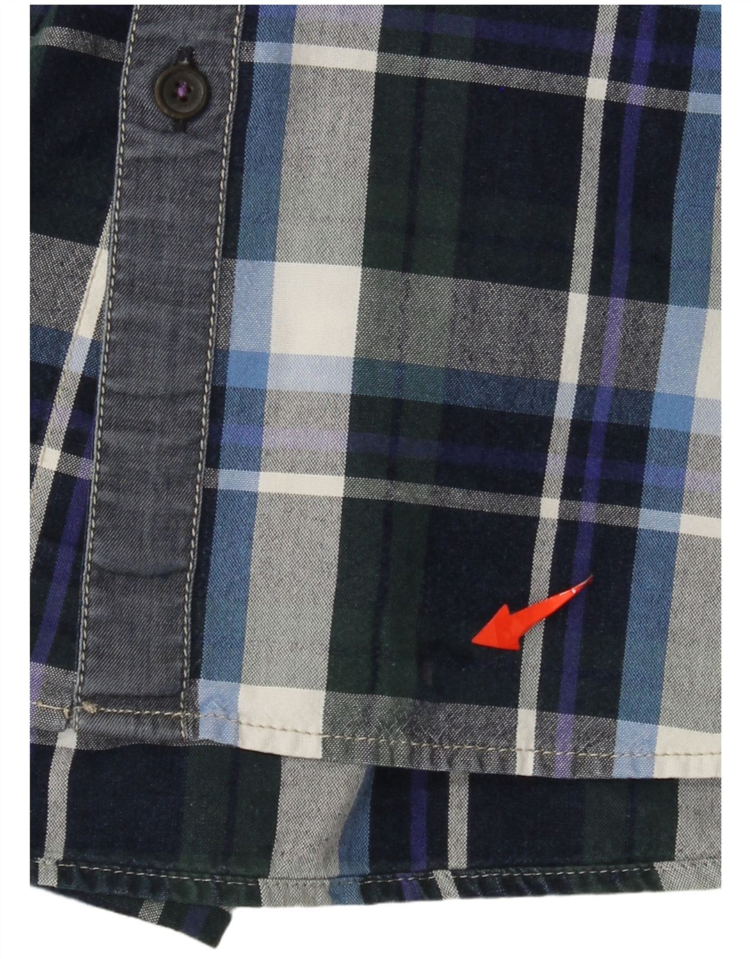 Мужская рубашка Ted Baker, размер 4, большая темно-синяя клетка, хлопковая рубашка