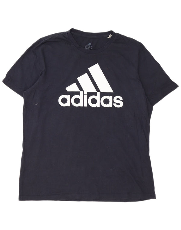 Adidas Мужская футболка с рисунком Top XL Темно-синий хлопок