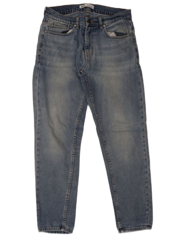 Мужские зауженные джинсы Zara EU 42, большие W32 L30, синие
