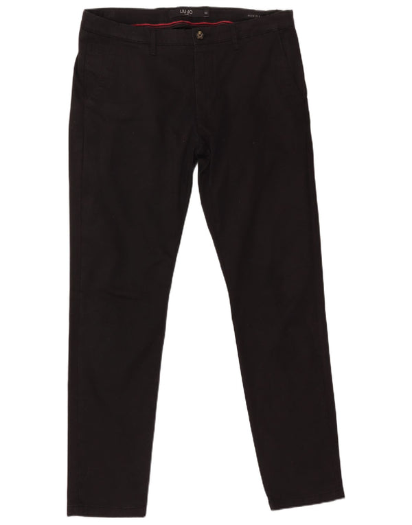 Мужские брюки-чиносы LIU JO Uomo Slim Fit IT 50, большие W36 L32, черный хлопок