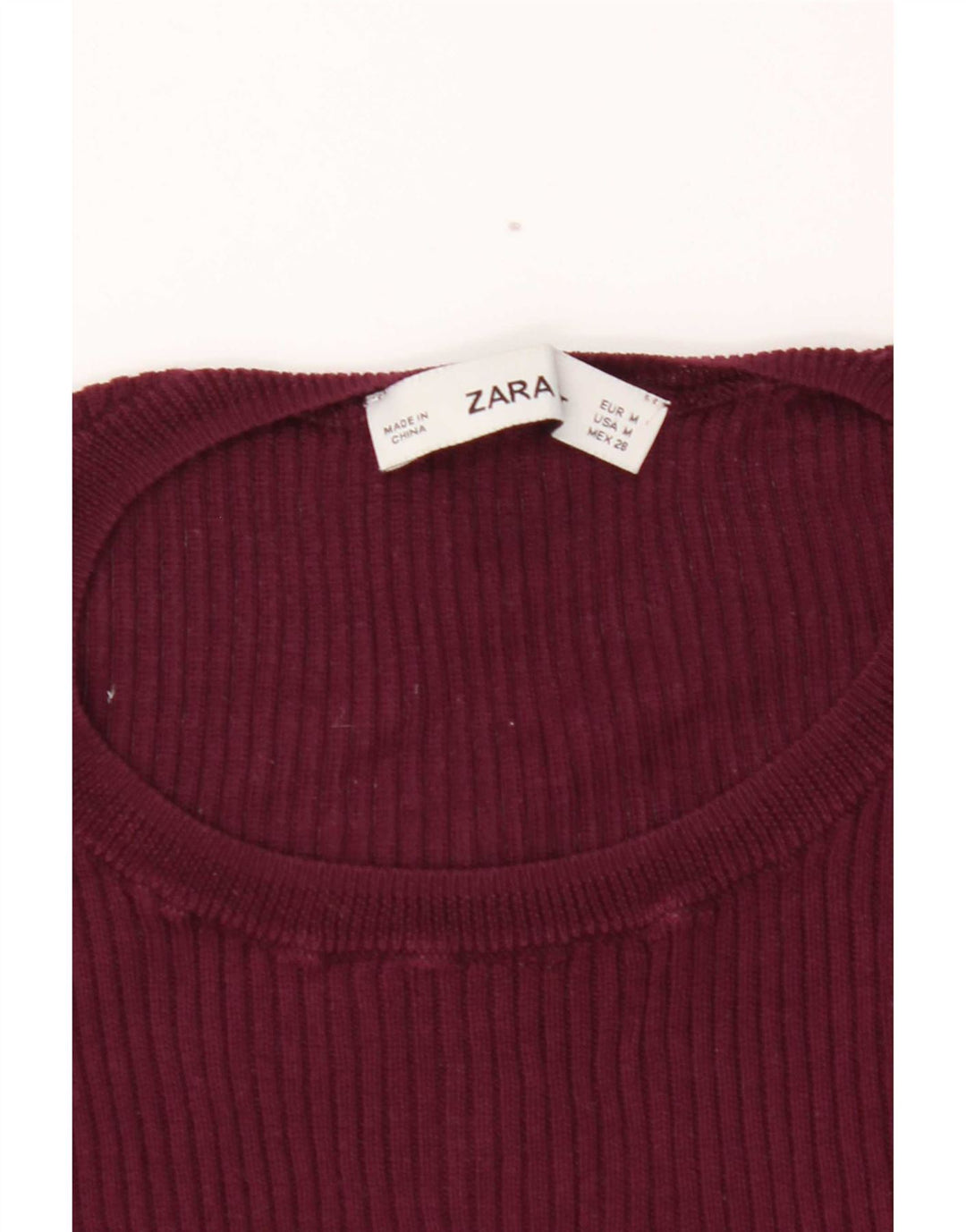 Женская футболка Zara Top UK 12, средний бордовый