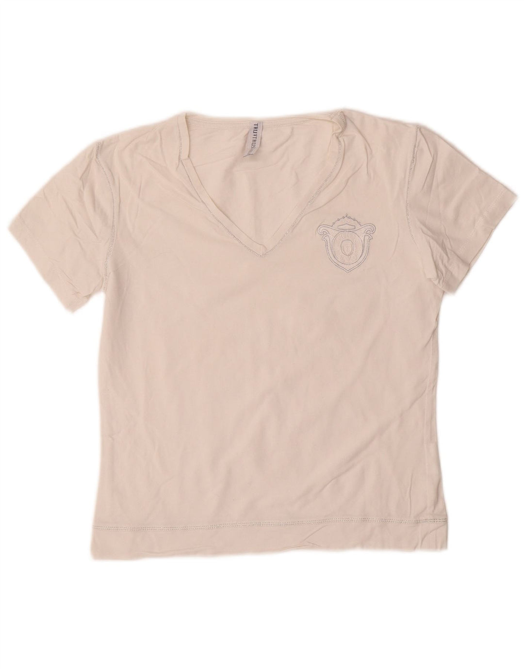 Женская футболка Trussardi с рисунком Top UK 12, средний белый хлопок