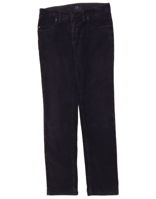 Trussardi Womens Slim Corduroy Trousers W26 L29 Navy Blue