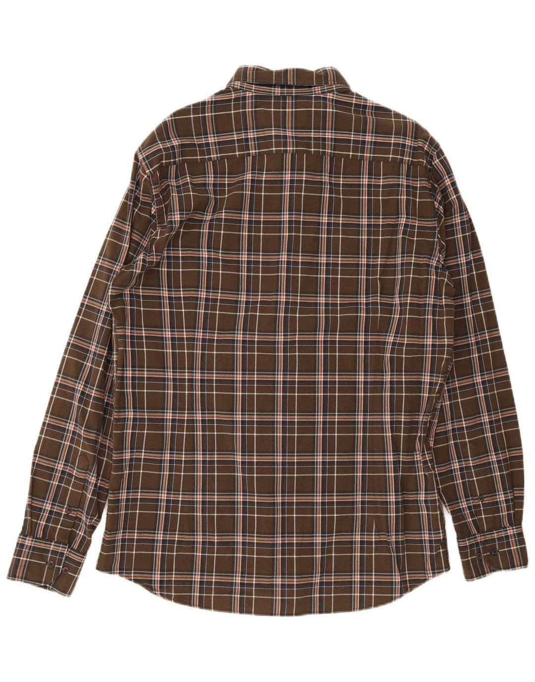 Мужская рубашка Massimo Dutti XL, коричневая клетка, хлопок