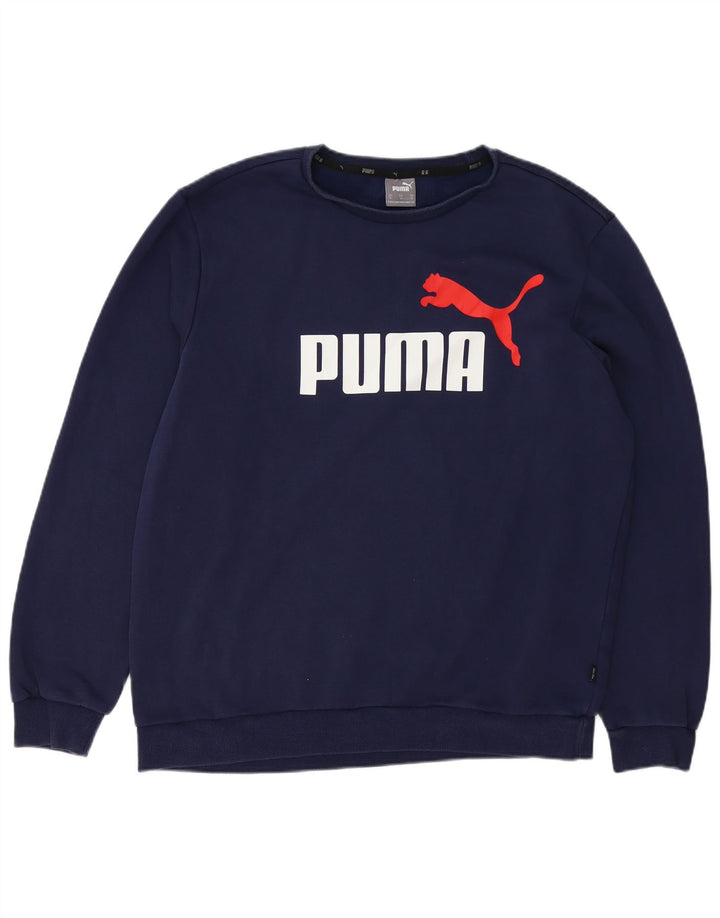 Мужской свитшот с рисунком Puma XL темно-синий