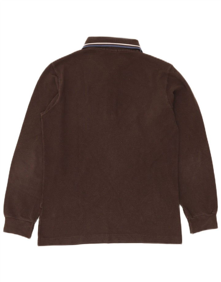 Рубашка-поло с длинными рукавами FRED PERRY для мальчиков, 13-14 лет, коричневая, хлопковая