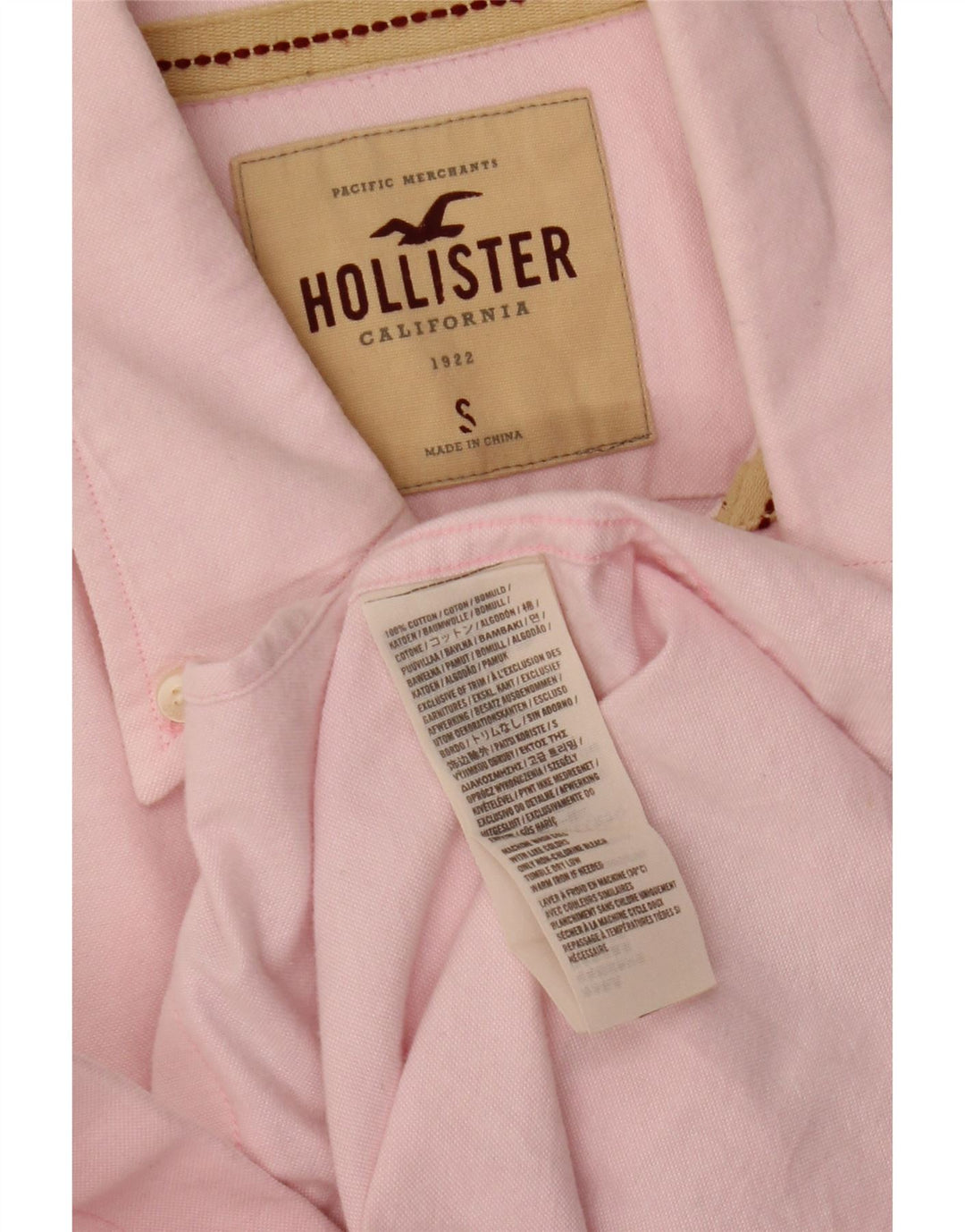 Мужская рубашка Hollister, маленькая розовая, хлопок