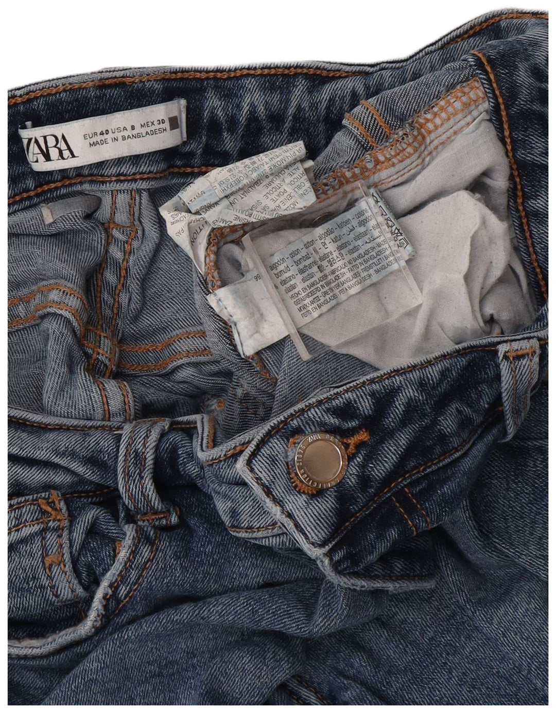 Женские джинсы скинни Zara EU 40 Medium W30 L30 Синие, хлопок