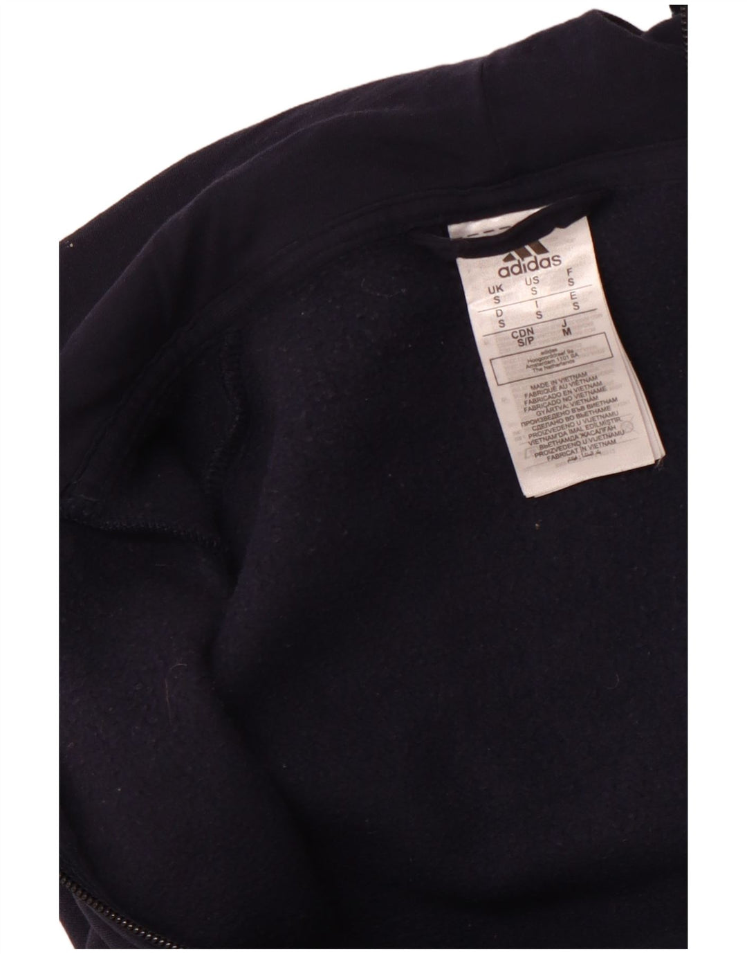 ADIDAS Мужской свитер с капюшоном на молнии, маленький темно-синий, хлопок