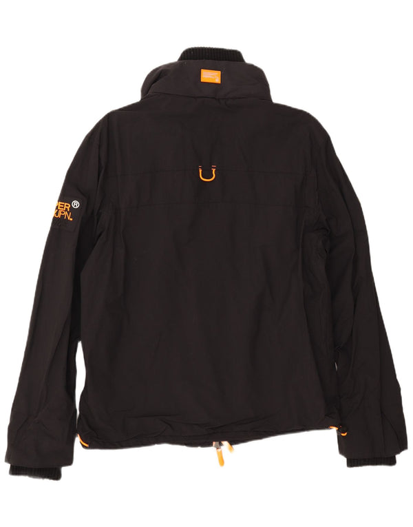 Женская ветровка SUPERDRY UK 16, большая черная нейлоновая куртка