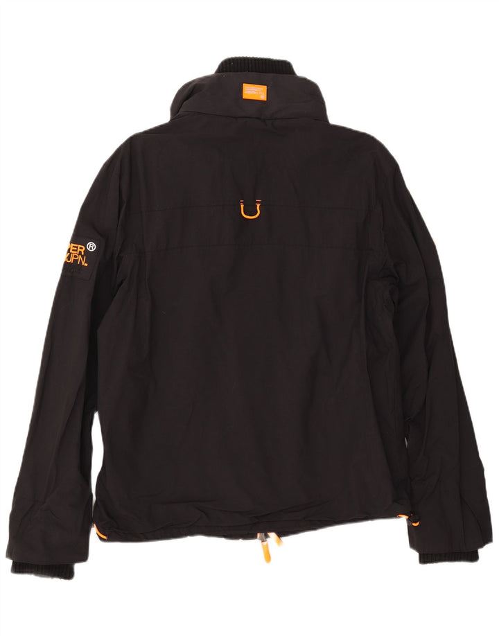 Женская ветровка SUPERDRY UK 16, большая черная нейлоновая куртка
